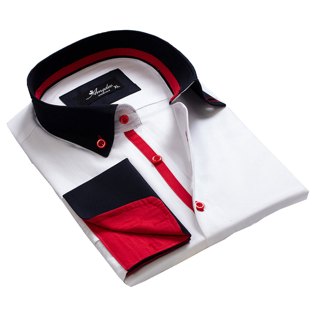 white and red designer shirt