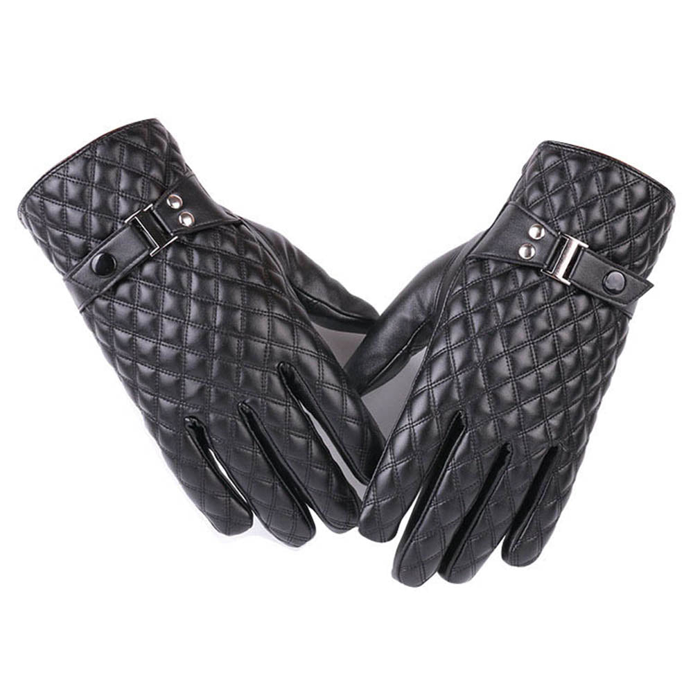 mens black leather gloves