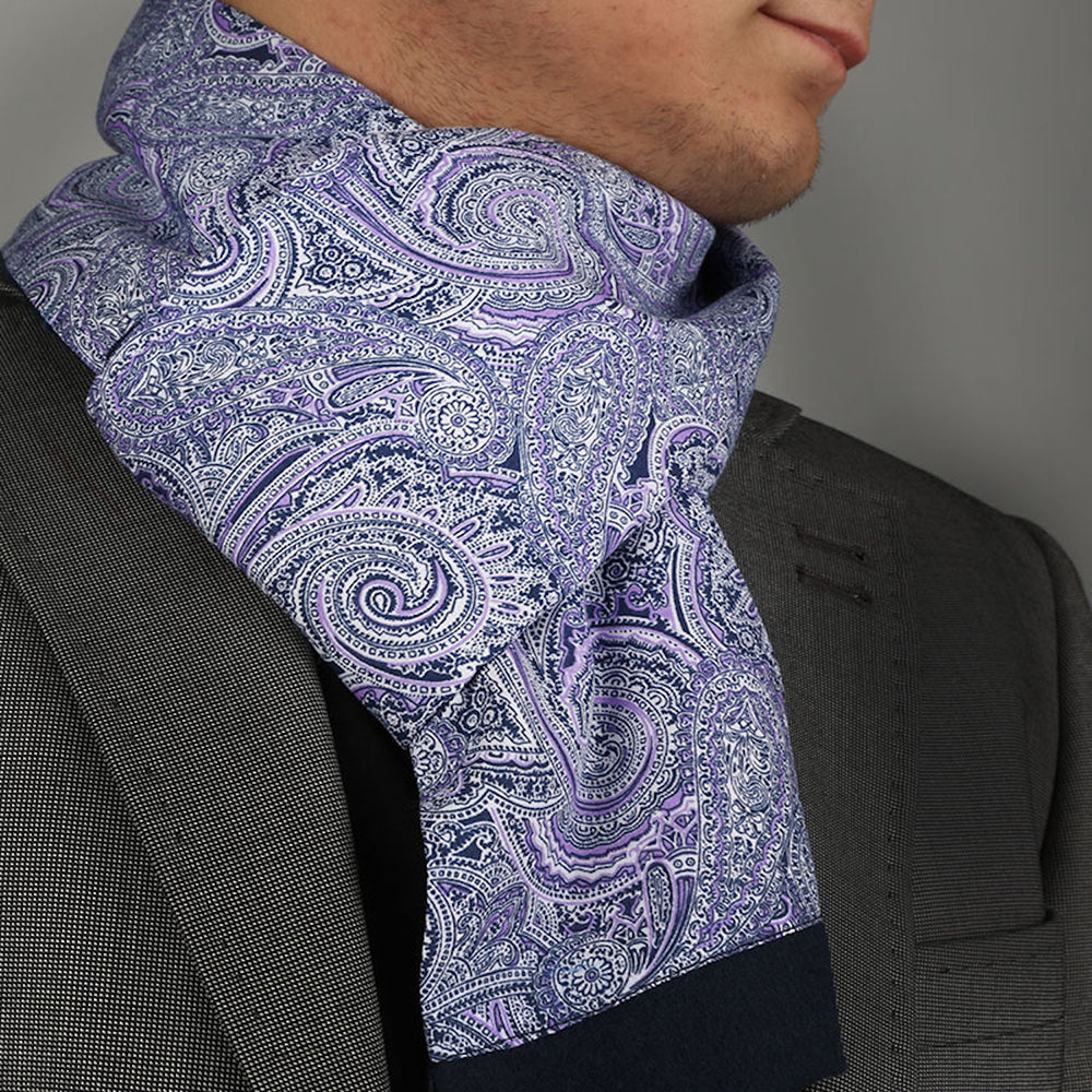 purple silk neck scarf