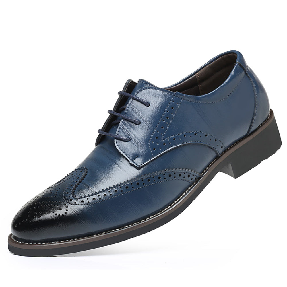 mens blue leather casual shoes