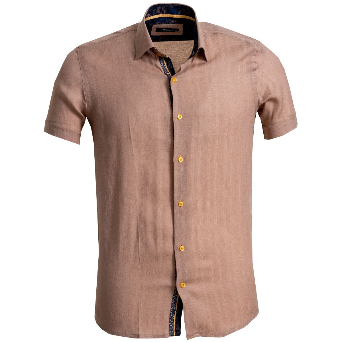 mens brown short sleeve dress shirt