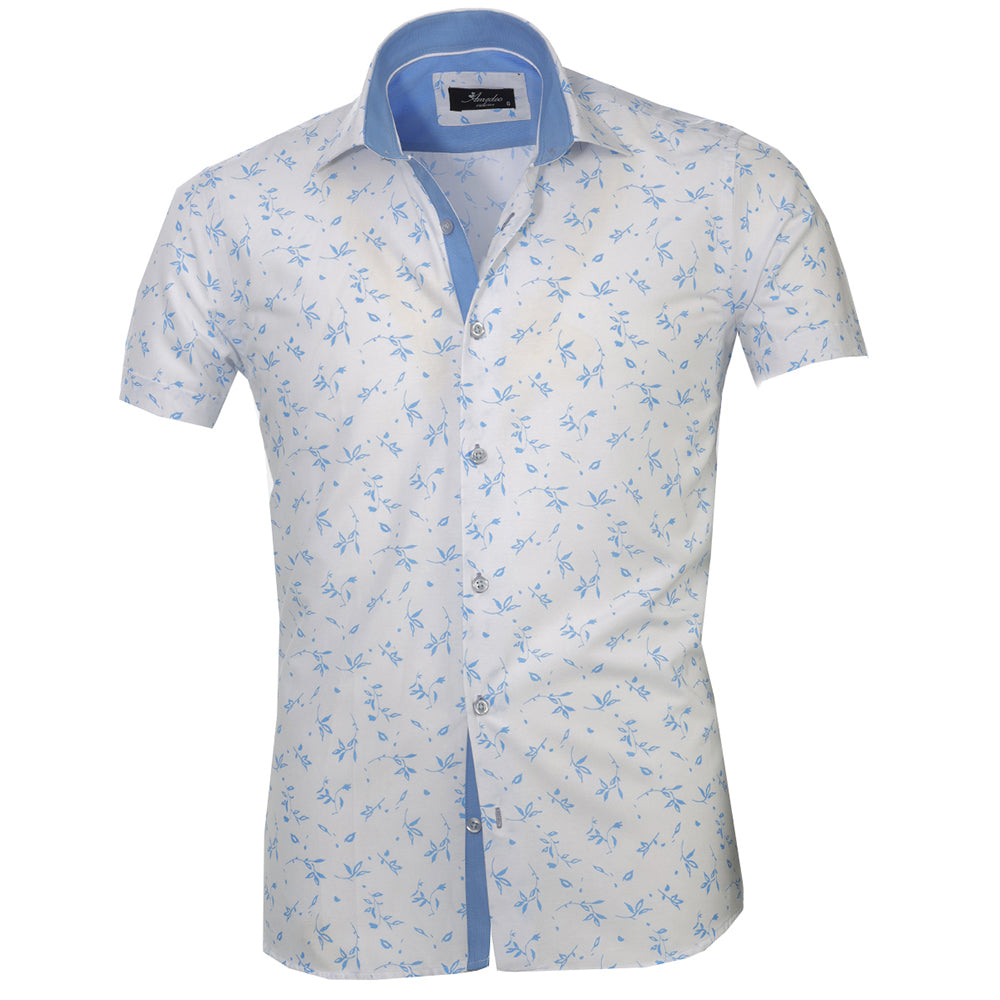 mens light blue short sleeve dress shirt