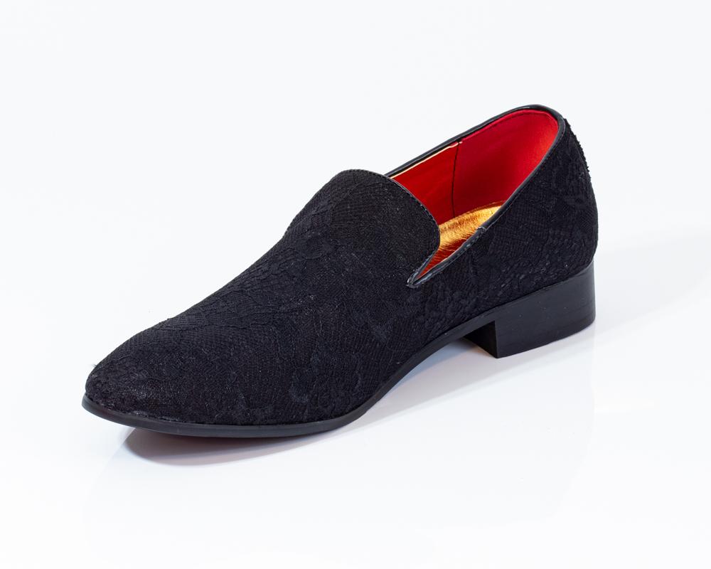 black designer loafers