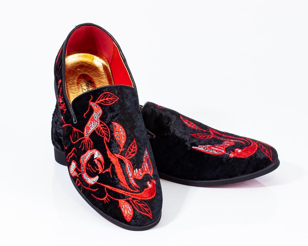 red and black designer shoes