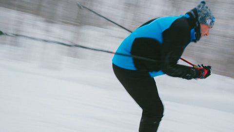 John Halverson, Former Norwegian Olympic Track runner, cross-country skiing in Gatineau Park, Canada.