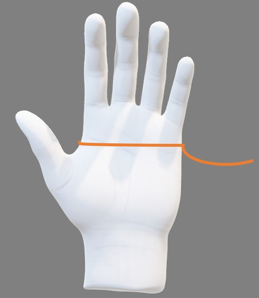 Swenor glove hand measuring chart.
