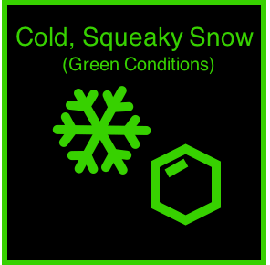 Green Conditions - Cold, Squeaky Snow (-12C/-30C)