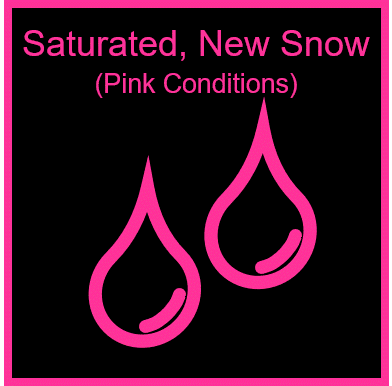 Pink Conditions - Wet, New Snow (+20C/0C)