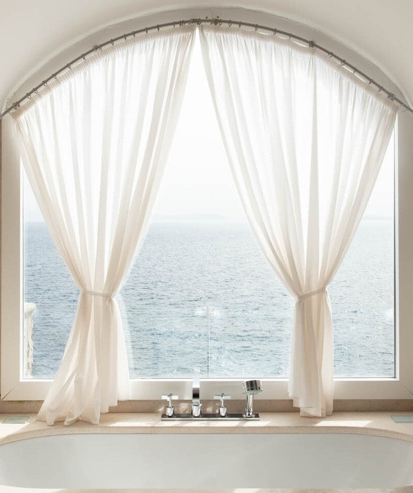 Elegant bathroom window viewing the ocean at the Mezzatorre Hotel & Thermal Spa in Ischia