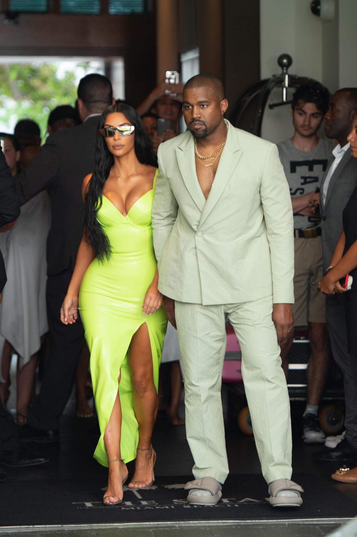 Neon Trend | Kim and Kanye Miami 2 Chainz wedding | Neon Versace