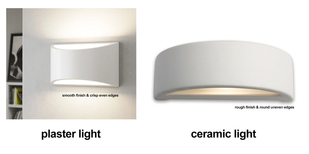 plaster wall lights vs ceramic wall lights