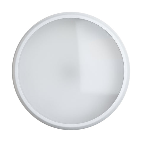 EUSTON 14W LED Standard Round Dome Bulkhead Light White IP54 Commercial Bathroom Utility Wall Ceiling