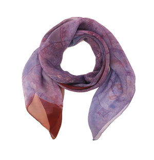 purple print scarf