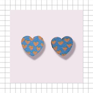 Sydän mini earrings blue/orange