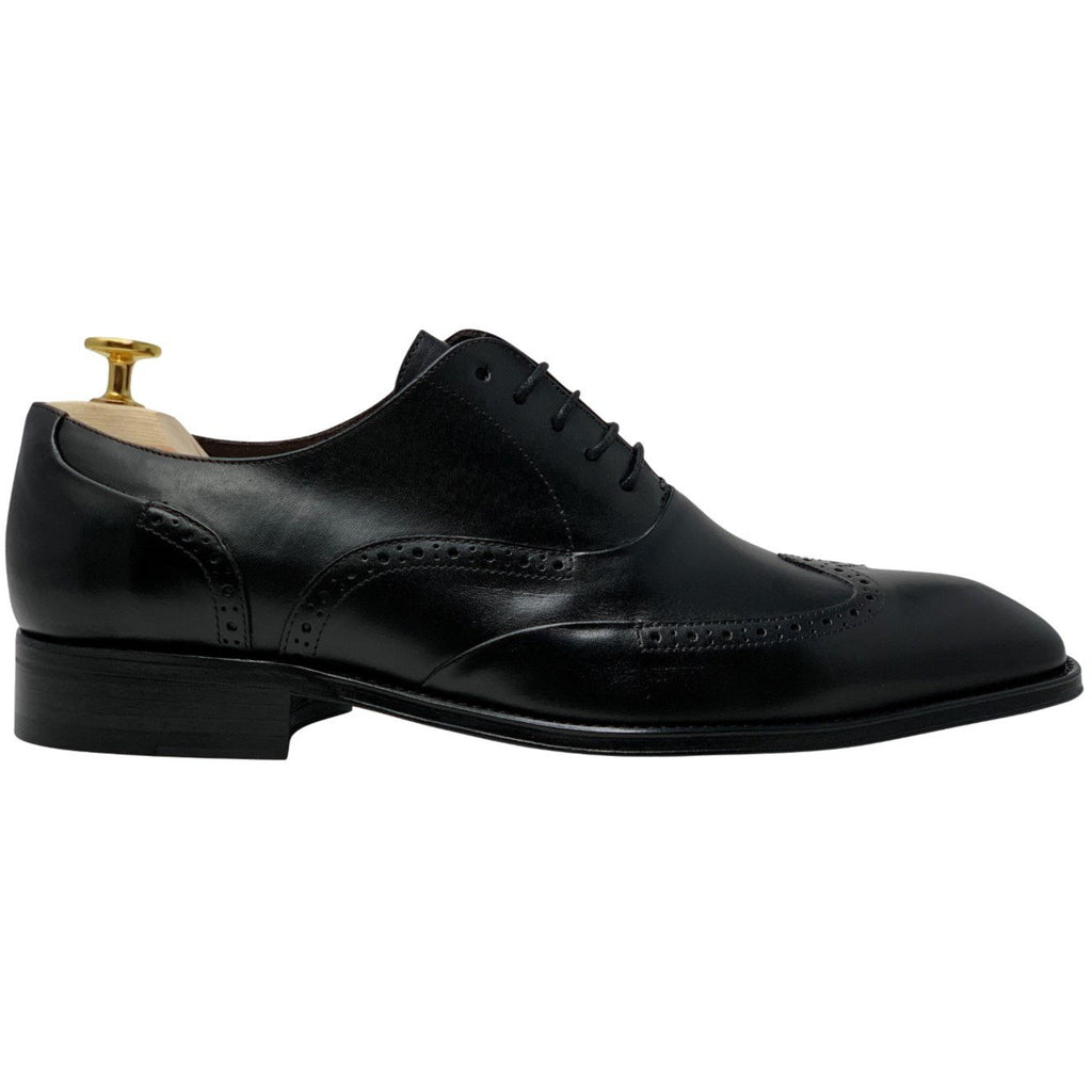 Black Spanish Leather Wingtip Shoes - The Westford Series – Somiar