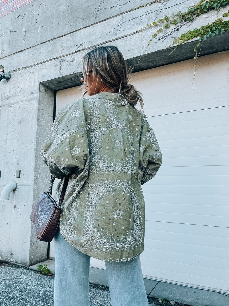 Paisley Oversized Button Up