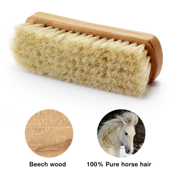 Premium Beige Horse Hair Shoe Brush