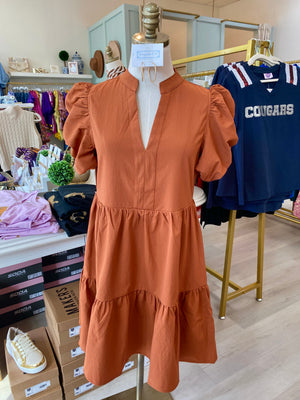 Ellie Dress-Rust - Evangelene and Co.
