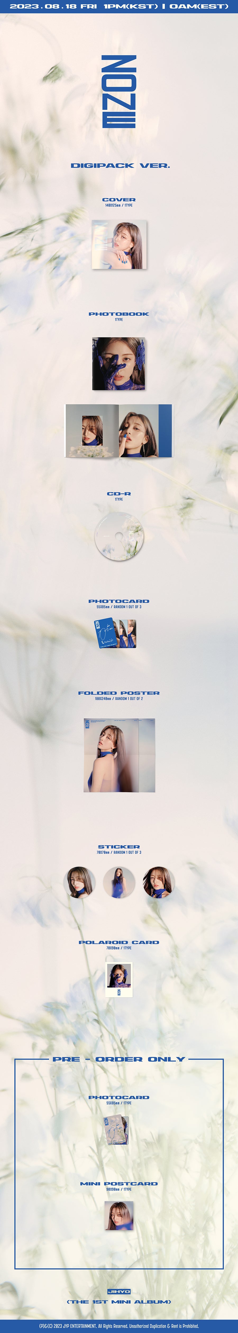 JIHYO (TWICE) 1ST MINI ALBUM 'ZONE' (DIGIPACK) DETAIL