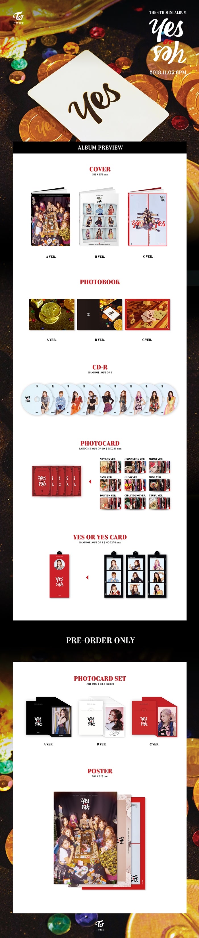 TWICE 6TH MINI ALBUM 'YES OR YES' DETAIL