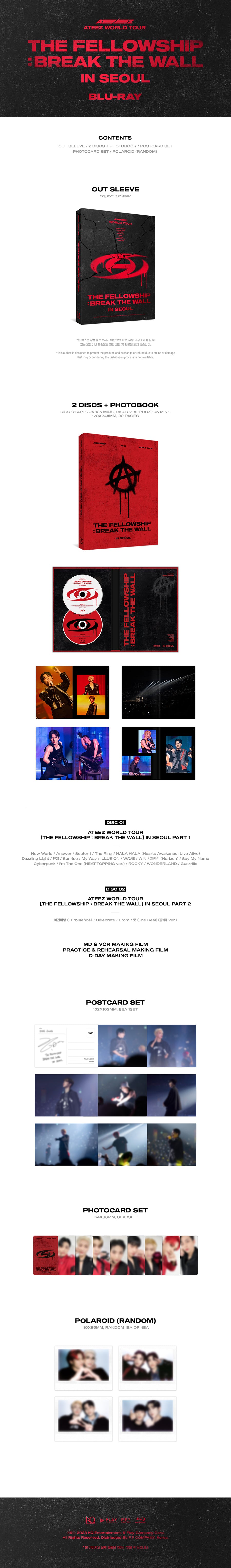 ATEEZ WORLD TOUR 'THE FELLOWSHIP : BREAK THE WALL' IN SEOUL BLU-RAY DETAIL