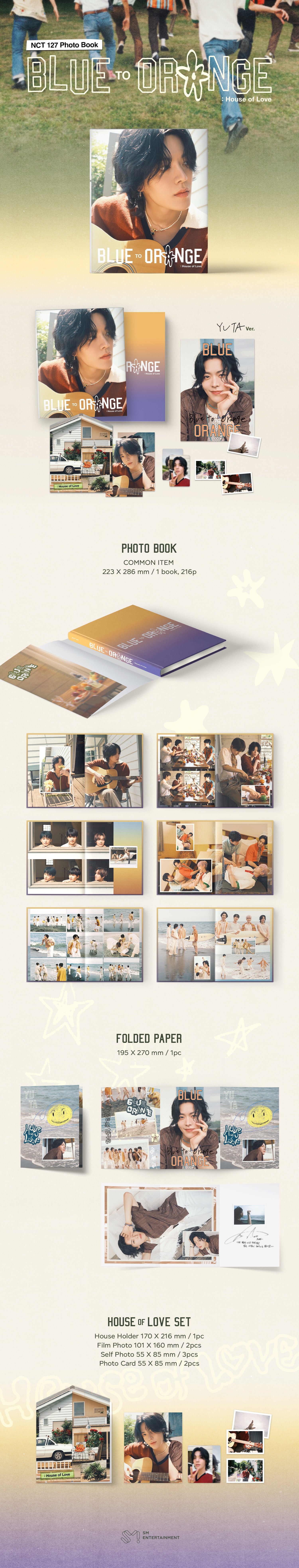 NCT 127 PHOTOBOOK 'BLUE TO ORANGE : HOUSE OF LOVE' YUTA VERSION DETAIL