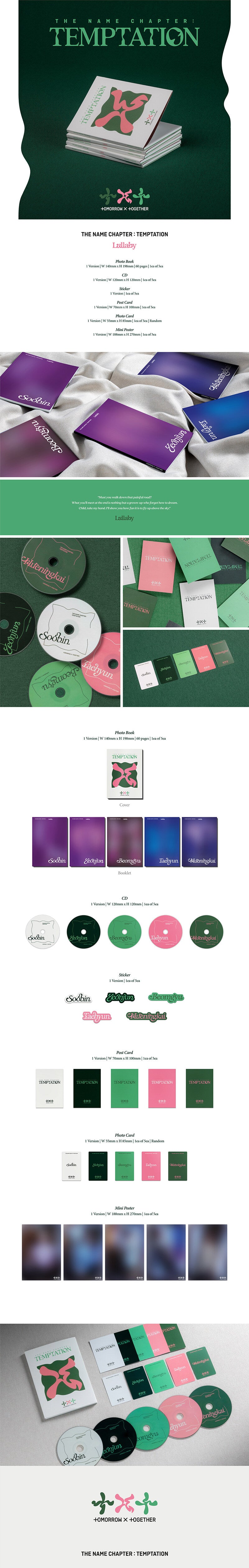 TOMORROW X TOGETHER (TXT) ALBUM 'THE NAME : TEMPTATION' (LULLABY VER.) DETAIL