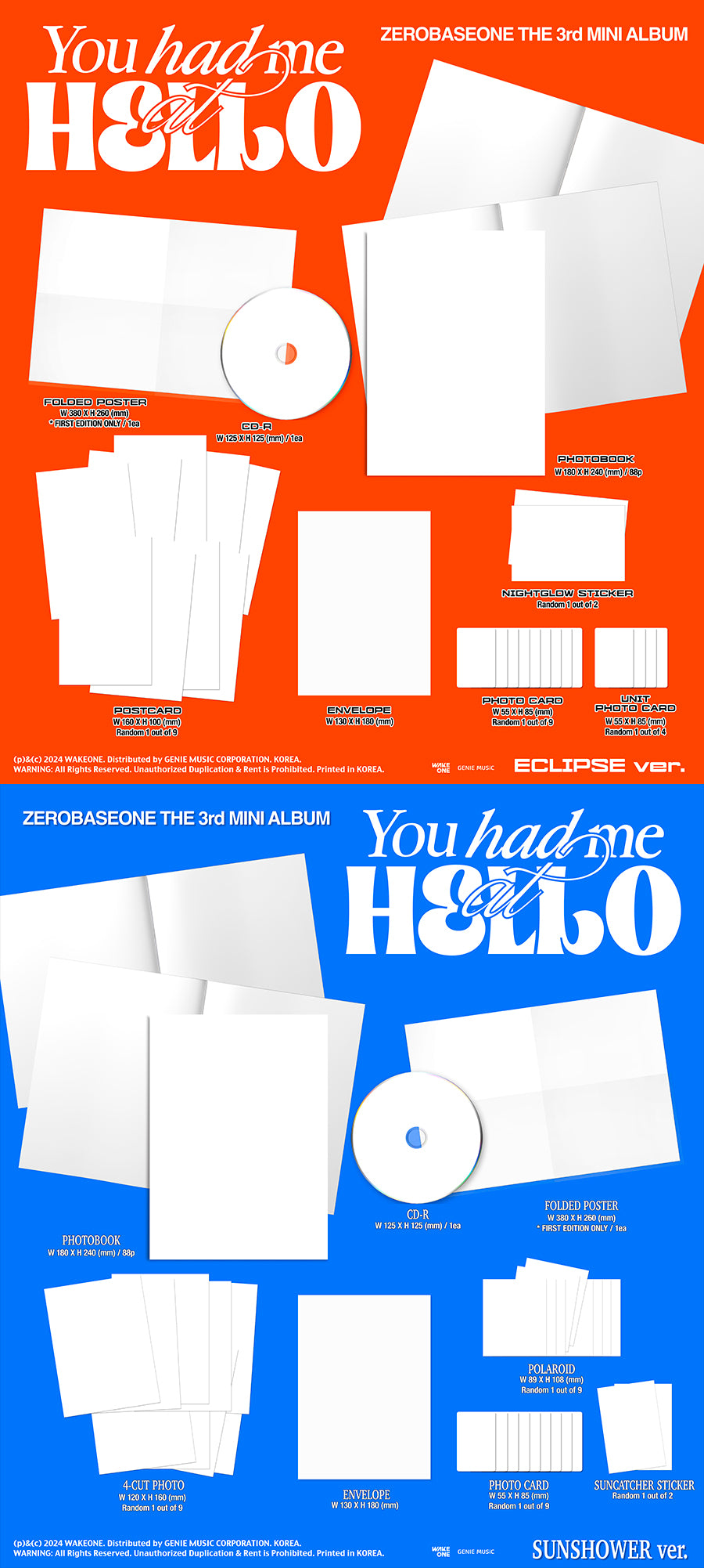 ZEROBASEONE (ZB1) 3RD MINI ALBUM 'YOU HAD ME AT HELLO' DETAIL