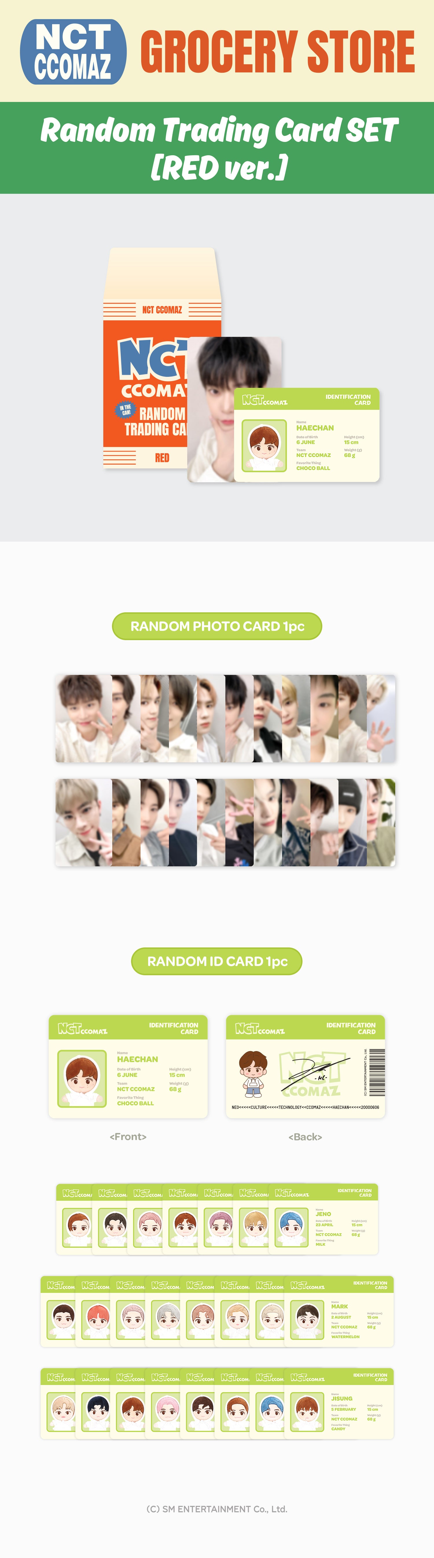 NCT TRADING CARD SET 'NCT CCOMAZ GROCERY STORE MD' RED VERSION DETAIL