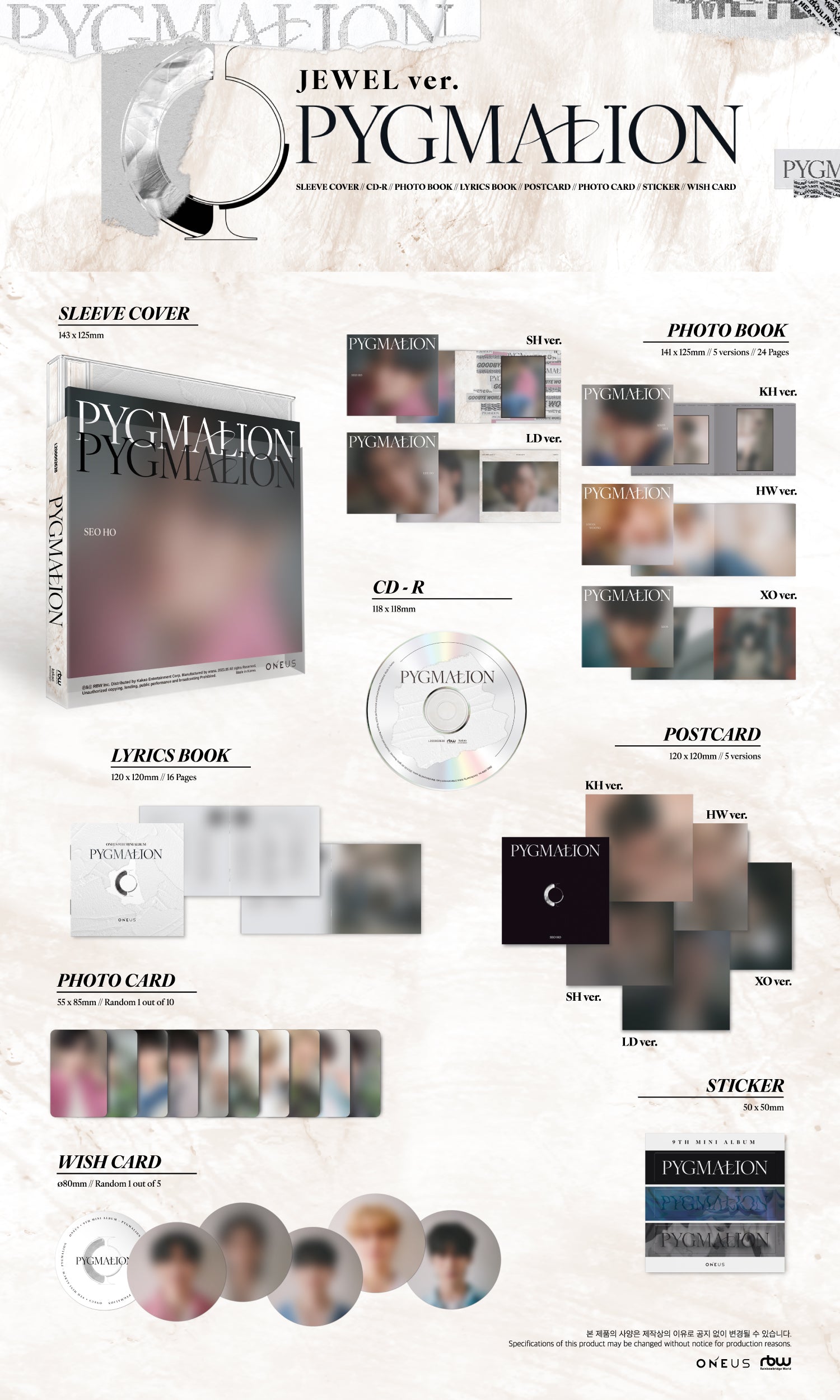 ONEUS 9TH MINI ALBUM 'PYGMALION' (JEWEL) DETAIL