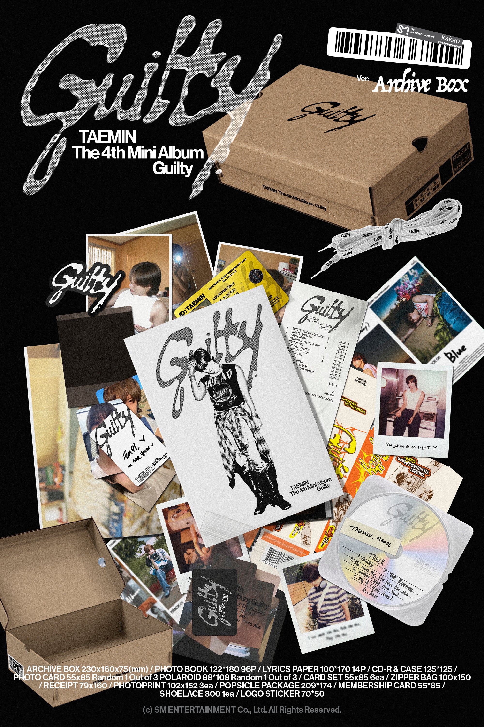 TAEMIN 4TH MINI ALBUM 'GUILTY' (ARCHIVE BOX) DETAIL