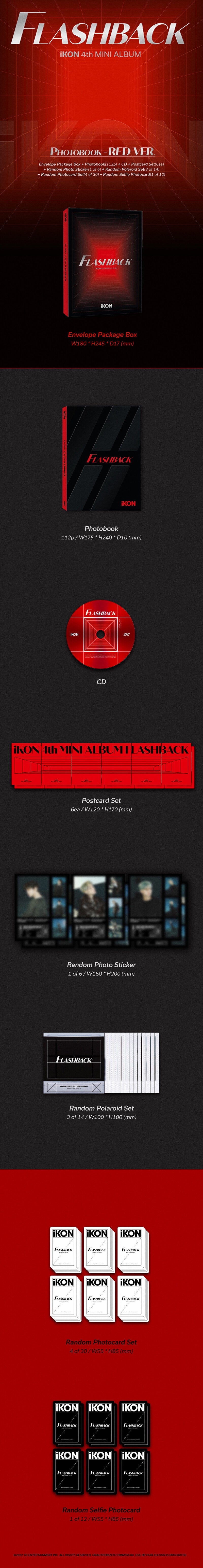 IKON 4TH MINI ALBUM 'FLASHBACK' (PHOTOBOOK) RED DETAIL