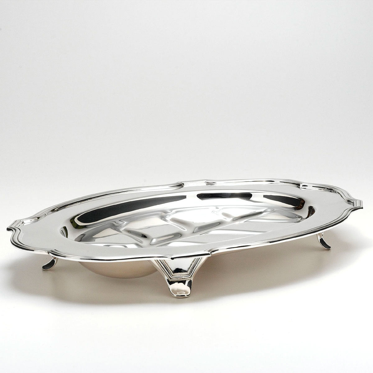 LBS Co Silver Plated Well and Tree Footed Tray - Zapffe Silversmiths