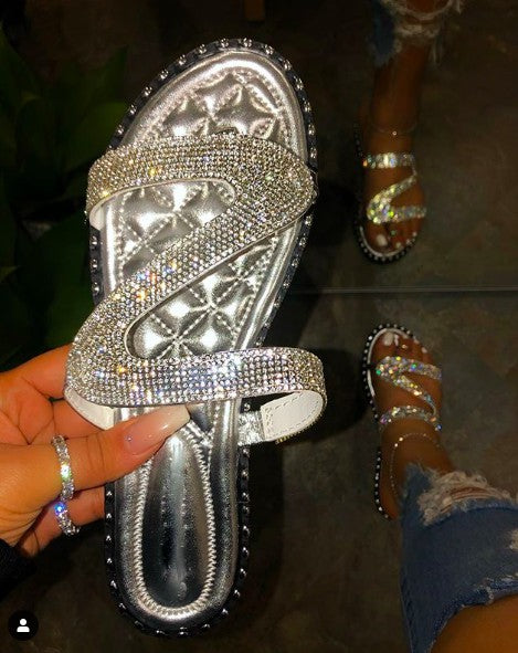 Dallas Bling Silver Sandals – The 