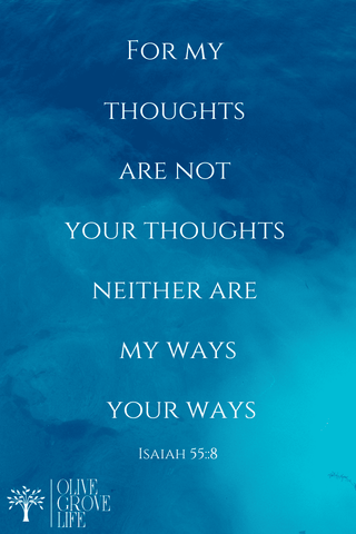 Isaiah 55:8 For My thoughts are not your thoughts