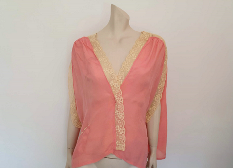 vintage bed jacket silk 1910s