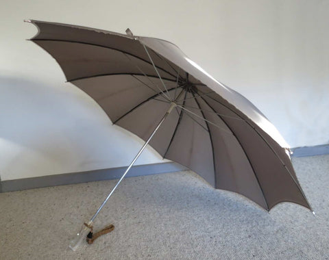 vintage 1950s nylon umbrella with lucite handle