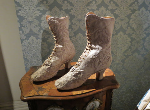 victorian wedding boots embroidered