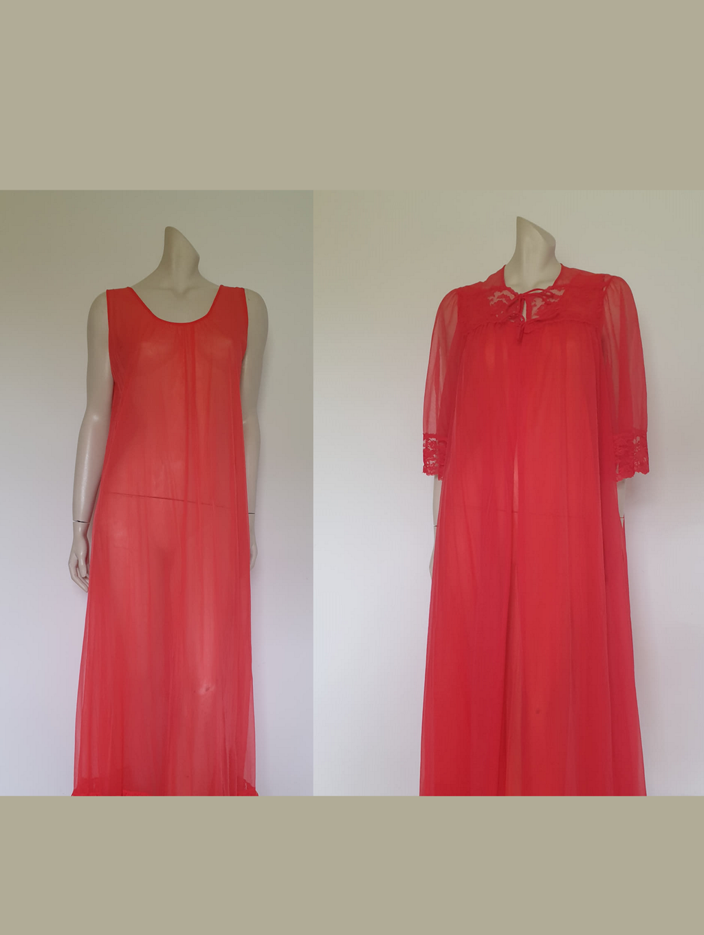 1960s Sheer Red Lacy Negligee Nightgown – Louisa Amelia Jane Vintage