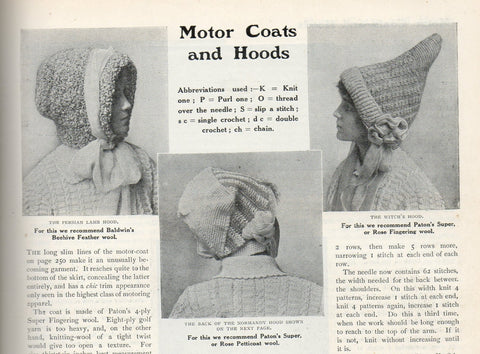 motor coats and hoods 1900s