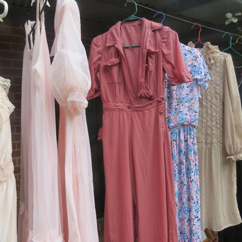 vintage clothing drying 1940s 