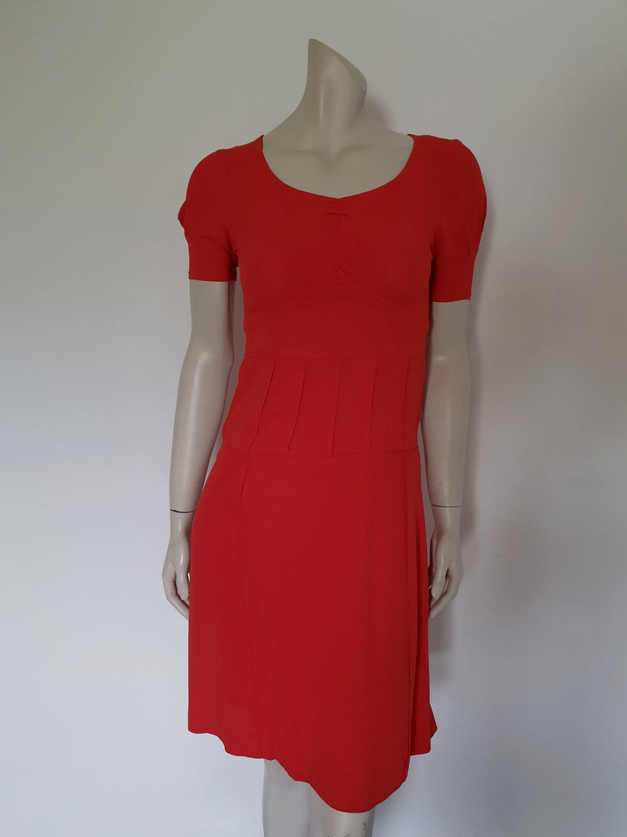 Late 1960s Red Crepe Dress With Puff Sleeves - S – Louisa Amelia Jane ...