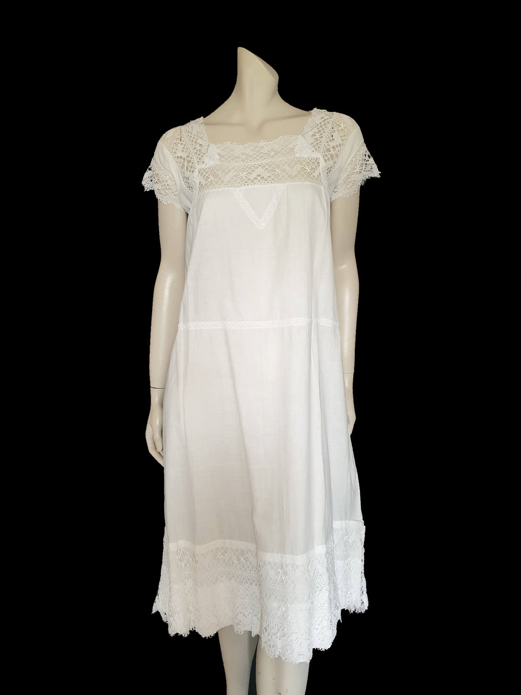 Antique, Edwardian White Cotton Petticoat Dress – Louisa Amelia Jane Vintage