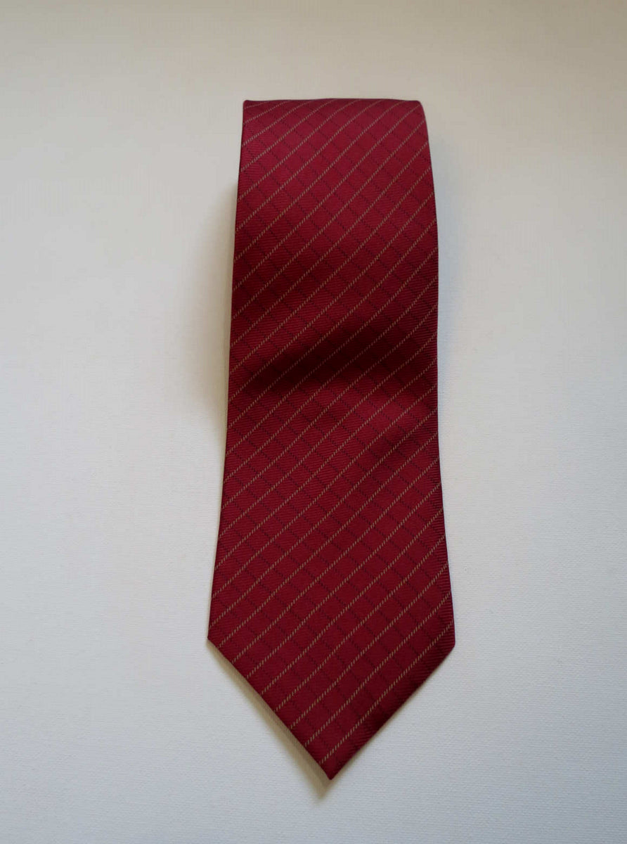 Dark Red Diagonal Stripe Silk Tie by Vex – Louisa Amelia Jane Vintage