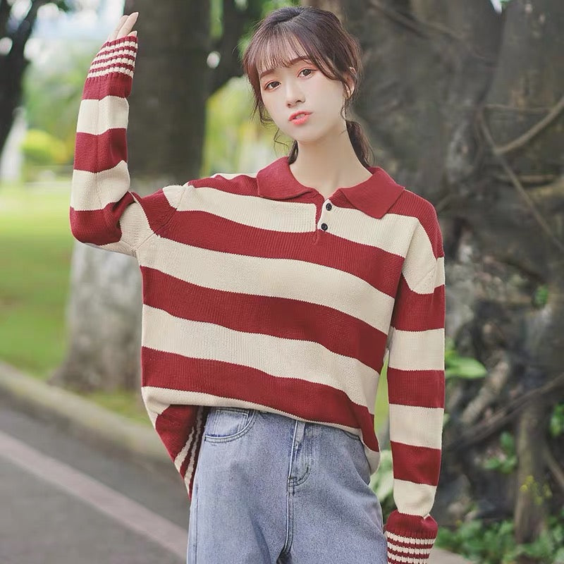 Harajuku Striped Knitwear – ivybycrafts