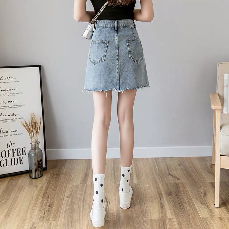 Harajuku Button Jean Skirt – ivybycrafts