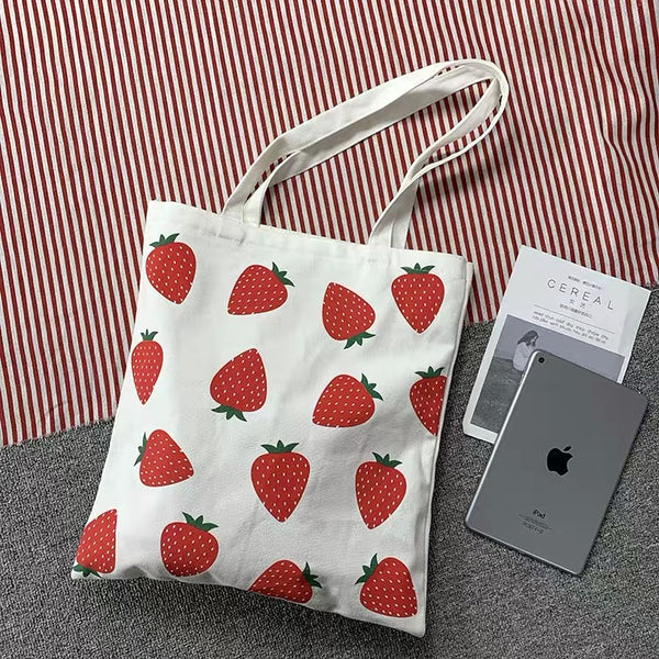 Strawberry Canvas Bag – ivybycrafts