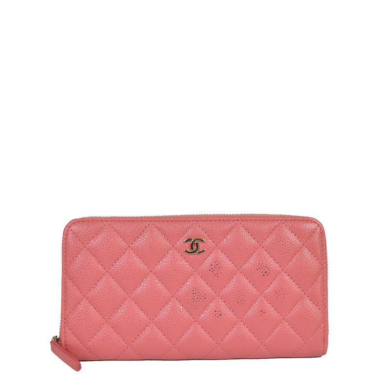 chanel pink caviar wallet