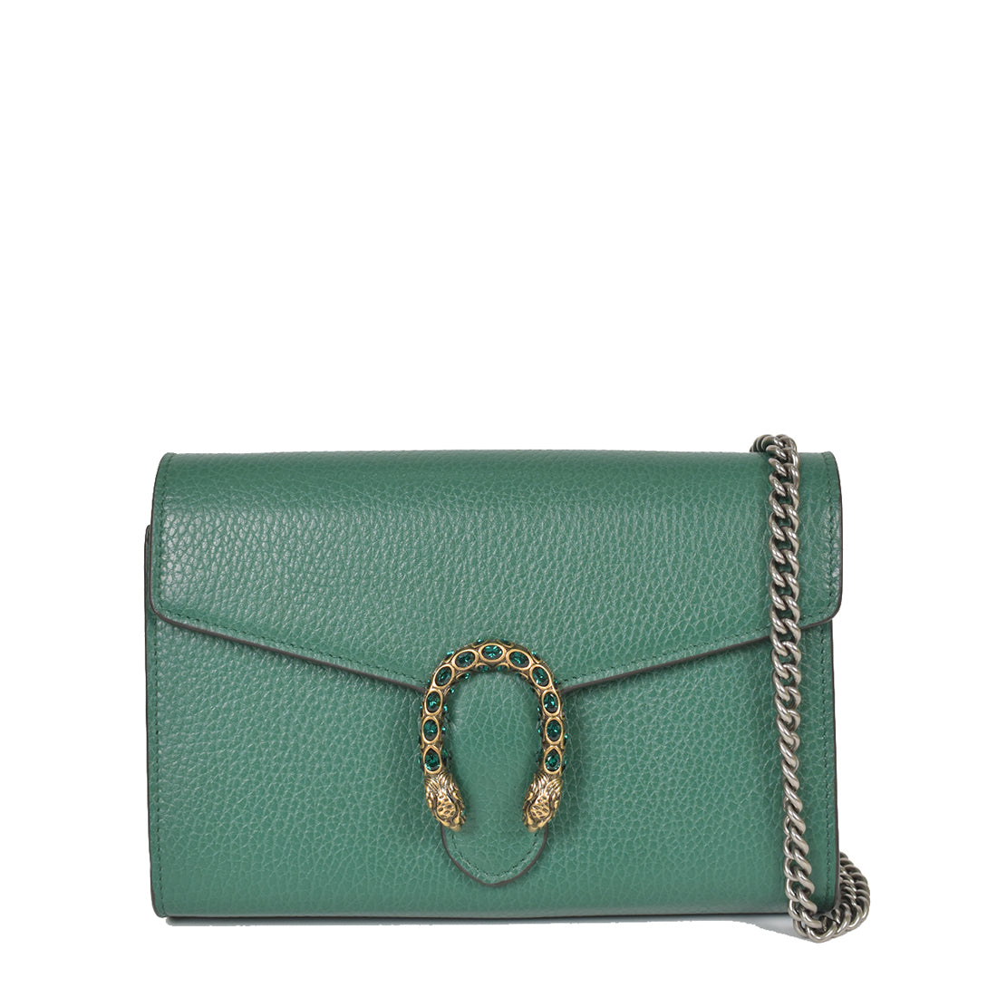 dionysus leather mini chain bag green