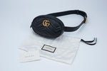 Gucci Black Quilted Leather GG Marmont Waist Belt Bag 476434 493075